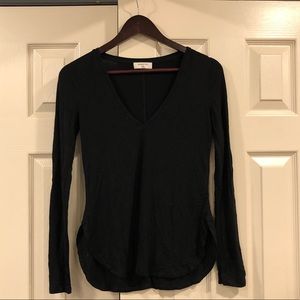 Babaton V-neck long sleeve top - XXS